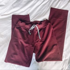 Figs Burgundy Livingston Basic Scrub Pants Tall